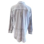 Sundance  Top Size XS Blue Patchwork Stripe Long Sleeve Button Down High Low Hem Photo 5
