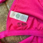 Aerie Shine Ribbed Plunge Bikini Top Women’s Size Medium Hot Pink EUC Photo 4