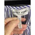 Apiece Apart  Mini Dress Womens Medium 100% Cotton Blue Striped Verder Ruffle B71 Photo 6