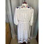Shirt dress 1970s nautical birds sail boat white red blue Size XL Photo 3