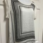 Mango Love  White Black Print Relaxed Fit Cuffed Sleeve Shirt Photo 4