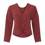 Amanda Uprichard Women’s Red Long Sleeve Halifax Top Blouse V-Neck Size S Photo 2