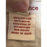 Sundance Boat Neck Graphic Front Beaded and Crochet Shirt XS Tan Photo 7