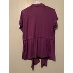 Mix & Co Purple Black Built In Tank Top Short Sleeve Cardigan Size 1X Photo 4
