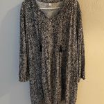 Old Navy Cheetah Print Long Sleeve Swing Dress with Front Tassels Photo 0