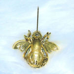 Joan Rivers Queen Bee Brooch Pin Gold Plated Beaded Double Wing Crystal Eyes Vtg Photo 2