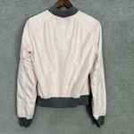 Abercrombie & Fitch  Bomber Jacket Womens M Pink‎ Satin Zip Pockets Preppy Y2K Photo 2