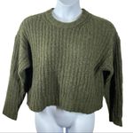 American Eagle  Cropped Chunky Knit Sweater Dark Green Size Small Photo 1