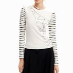 Desigual  Patchwork Floral Long‎ Sleeve T-shirt Size L Photo 1