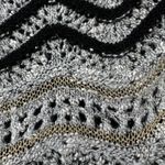 BKE  Boutique Black/Gold Womens Small Sweater  3/4 Sleeve Fisherman Knit Pullover Photo 8