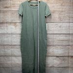 Mate the Label Organic Cotton T-Shirt Maxi Dress Size S Green Side Slits Photo 2