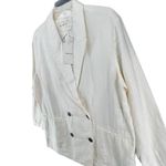 Everlane Double Breasted Blazer Womens 16 Bone White Flax Linen Relaxed Jacket Photo 4