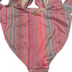 PQ Alex One Piece Swim Bathing Suit Large Metallic High Cut Bikini Plunging Neck Pink Photo 8