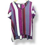 Eyeshadow Women’s Size 3X Mix Print Embroidered Popover Blouse Boho Lagen Look Work Travel Photo 12