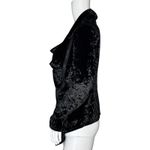 BLANK NYC  Jacket Womens Small‎ Black Velvet Asymmetrical Draped Zipper Moto Edgy Photo 2
