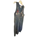 Vintage Christopher & Banks Denim Embroidered Dress Blue Size M Photo 4