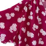 Lush Clothing Lush Ranya Faux Unlined Floral Burgundy Berry Cream White Wrap Cropped XXL #1896 Photo 3