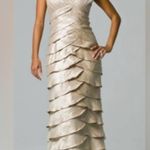 David's Bridal David’s Bridal Tiered Champagne Gold Shimmer Gown Photo 1