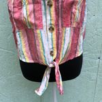 EXPRESS Striped Linen Cotton Tie Waist Tank Top L Photo 3