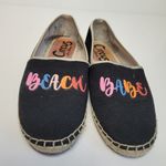 Circus by Sam Edelman  LENI BEACH BABE BLACK ESPADRILLE SLIP ON FLATS 7.5 Photo 2