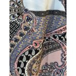 Talbots  Size 2X Long Sleeve Paisley Satin Button Up Pastel Blouse Classy‎ Shirt Photo 3