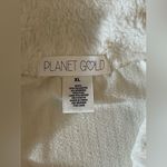 Planet Gold Ivory Faux Fur Collar Ribbed Zip Up Long Sleeve Top Women’s XL Photo 2