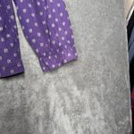 Lucky Me Shirt Womens Large Purple White Floral Bohemian Peasant Prairie Vintage Photo 3