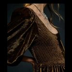 Free People NWOT Farrier Velvet Mini Dress Olive Green Photo 5