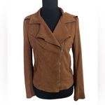 Skies Are Blue  Brown faux suede moto jacket Photo 1