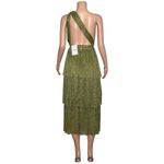 SABINA MUSAYEV Isabello Plisse Midi Dress, Moss Green, Medium Green Photo 8