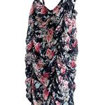 Free Press Bodysuit Black Ruby Floral Size Large NWT Ruched Romantic Coquette Photo 1