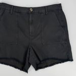 Aerie NEW Adventure Short Large Black Utility Raw Hem Elastic Waist Casual Comfy Photo 3
