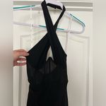 Lulus Never-Ending Glamour Black Mesh Cross-Front Halter Maxi Dress Photo 2