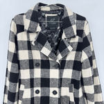 Fox Racing Vintage Y2K Black & Cream Buffalo Plaid Double Breasted Peacoat by XL Photo 6