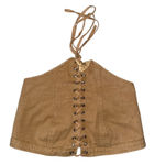 White Fox Boutique WHITE FOX Tan brown Lace Up Corset crop mini Top size xsmall Photo 0