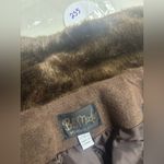 Bob Mackie  Wearable Art Embroidered Fleece Vest Size Small Brown Faux Fur Photo 6