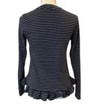 Banana Republic Women’s Striped Ruffled Long Sleeve Tee Size S Photo 1