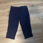 Chico's  1.5 Navy Blue Cargo Capri Pants Cropped Lightweight Cotton Spandex Medium Photo 6