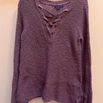 American Eagle  Brown Lace Up Sweater Photo 0