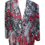 Erin London Floral Lace 1 Button Blouse Sheer Woman’s 1X Dressy Photo 0