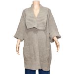 Barefoot Dreams CozyTwist Short Sleeve Sweater Coat, Beach Rock, 1X Photo 3