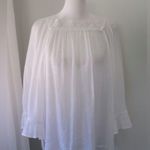 Zac & Rachel Sheer White Embroidered Peasant Blouse Size M Photo 1