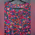 Handmade  Floral Print Pleated Front with Tie Maxi Dress Photo 2