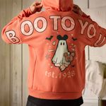 Disney NWT  Exclusive Boo To You Mickey Mouse Ghost Halloween Zip Up Hoodie Large Photo 3