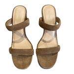 Soludos Ines Suede Open Toe Block Heel Sandals Walnut Brown Size 8.5 Photo 2