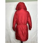Columbia Womens Red Long Insulated Heavy Coat Hooded Parka Full Zip Sz M Photo 7