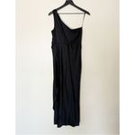 Abercrombie & Fitch Abercrombie &‎ Fitch One Shoulder Knotted Satin Midi Dress Wedding Guest Size MP Photo 6