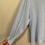 LILLA P rib trim puff sleeve sweater in light blue sz XS Blue Photo 2