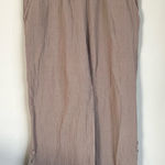 Soft Surroundings Oceo Gauze Wide-Leg Pants Pebble Taupe Size Medium Photo 0