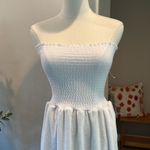 Beach Riot Lilee Strapless Smocked Cover-Up White Dress New! Photo 4
